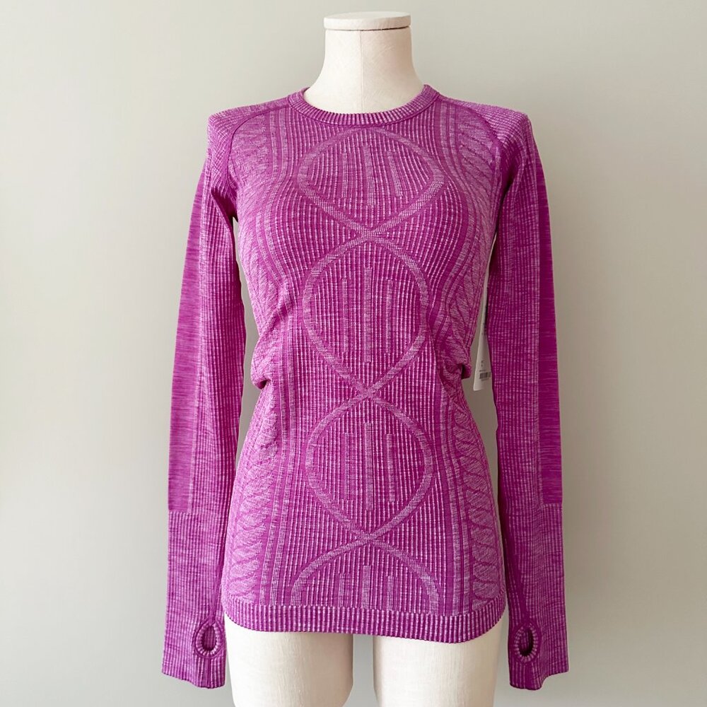 Lululemon Rest Less Long Sleeve Pullover Top Womens Size 4 Ultra Violet Pink